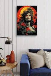 Güneş Önündeki Anarşist Kadın Silüeti Yağlı Kanvas Tablo thumbnail 3