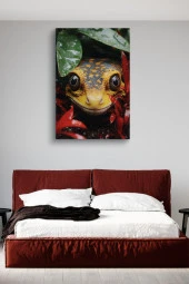 Bitkiler Arasından Bakan Kertenkele Yağlı Kanvas Tablo thumbnail 3
