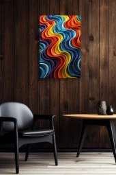 Rengarenk Sanatsal Tasarım Yağlı Kanvas Tablo thumbnail 5