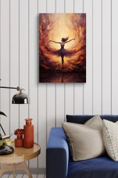 Dumanlar İçerisindeki Sanatsal Kadın Çizim Yağlı Kanvas Tablo thumbnail 4