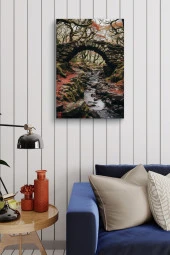 Taş Köprü Altındaki Akarsu Yağlı Kanvas Tablo thumbnail 4