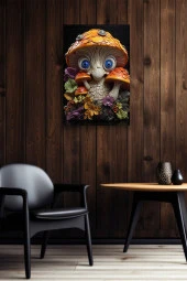 Mantara Bürünmüş Mavi Gözlü Kişilik Yağlı Kanvas Tablo thumbnail 6