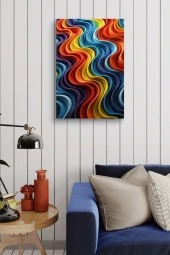 Rengarenk Sanatsal Tasarım Yağlı Kanvas Tablo thumbnail 3
