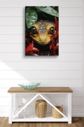 Bitkiler Arasından Bakan Kertenkele Yağlı Kanvas Tablo thumbnail 2