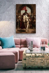 Fatih Sultan Mehmet Han ''İstanbula Giriş'' Yağlı Kanvas Tablo thumbnail 7