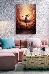 Dumanlar İçerisindeki Sanatsal Kadın Çizim Yağlı Kanvas Tablo thumbnail 7