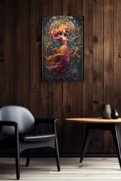 Sanatsal Tasarım Elbiseli Kız Yağlı Kanvas Tablo thumbnail 5