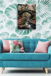 Taş Köprü Altındaki Akarsu Yağlı Kanvas Tablo thumbnail 5