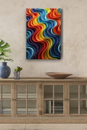 Rengarenk Sanatsal Tasarım Yağlı Kanvas Tablo thumbnail 1