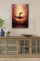 Dumanlar İçerisindeki Sanatsal Kadın Çizim Yağlı Kanvas Tablo thumbnail 1