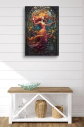 Sanatsal Tasarım Elbiseli Kız Yağlı Kanvas Tablo thumbnail 1