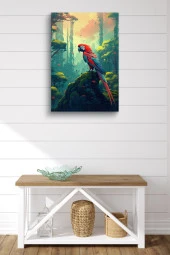 Doğa İçerisindeki Papağan Yağlı Kanvas Tablo thumbnail 2