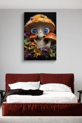 Mantara Bürünmüş Mavi Gözlü Kişilik Yağlı Kanvas Tablo thumbnail 3