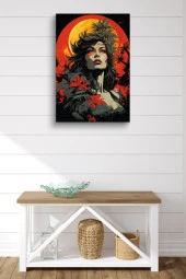 Güneş Önündeki Anarşist Kadın Silüeti Yağlı Kanvas Tablo thumbnail 1