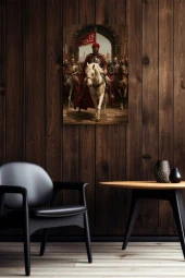 Fatih Sultan Mehmet Han ''İstanbula Giriş'' Yağlı Kanvas Tablo thumbnail 6