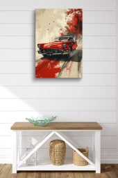 Sanatsal Çizim Klasik Araba Yağlı Kanvas Tablo thumbnail 2