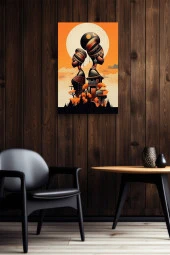 Binalar ve Geleneksel Kadınlar Tasarım Yağlı Kanvas Tablo thumbnail 5