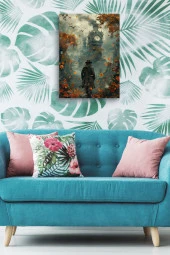 18. Yüzyıl Gotik Tarzında Saat Kulesi Yağlı Kanvas Tablo thumbnail 5