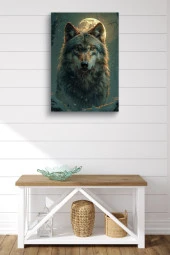 Dolunay Detaylı Kurt Yağlı Kanvas Tablo thumbnail 2