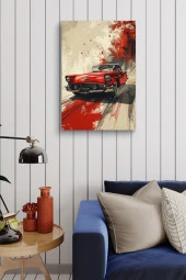 Sanatsal Çizim Klasik Araba Yağlı Kanvas Tablo thumbnail 4