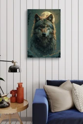 Dolunay Detaylı Kurt Yağlı Kanvas Tablo thumbnail 4