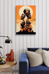 Binalar ve Geleneksel Kadınlar Tasarım Yağlı Kanvas Tablo thumbnail 3