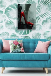 Kırmızı Stiletto Yağlı Kanvas Tablo thumbnail 5