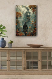 18. Yüzyıl Gotik Tarzında Saat Kulesi Yağlı Kanvas Tablo thumbnail 1