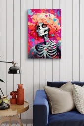 Sarı Saçlı Iskelet Yağlı Kanvas Duvar Tablosu thumbnail 3