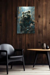 Modern Karlar İçerisindeki Bal Porsuğu Yağlı Kanvas Tablo thumbnail 6