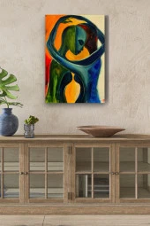 Beraberlik Temalı Sanatsal Tasarım Yağlı Kanvas Tablo thumbnail 1