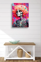 Sarı Saçlı Iskelet Yağlı Kanvas Duvar Tablosu thumbnail 2