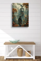 18. Yüzyıl Gotik Tarzında Saat Kulesi Yağlı Kanvas Tablo thumbnail 2