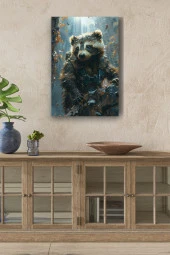 Modern Karlar İçerisindeki Bal Porsuğu Yağlı Kanvas Tablo thumbnail 1