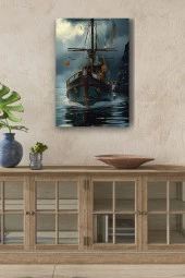Yelkeni Açık Gemi Yağlı Kanvas Tablo thumbnail 1