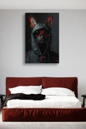 Spor Giyimli Kedi Portre Yağlı Kanvas Tablo thumbnail 1