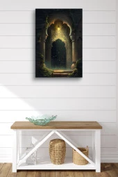 Modernist Sanatsal Duvar ve Yeşillikler Yağlı Kanvas Tablo thumbnail 2