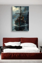 Yelkeni Açık Gemi Yağlı Kanvas Tablo thumbnail 3