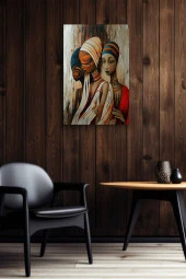 Afrikalı Kadınlar Soyutsal Çizim Yağlı Kanvas Tablo thumbnail 6