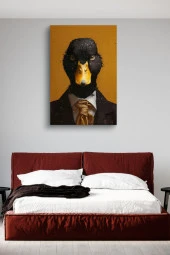 Kıyafet Giymiş Ördek Portre Yağlı Kanvas Tablo thumbnail 2