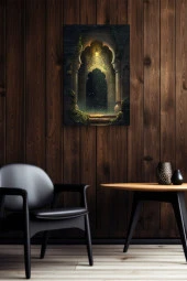 Modernist Sanatsal Duvar ve Yeşillikler Yağlı Kanvas Tablo thumbnail 6