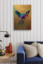Başak Detaylı Kuş Renkli Yağlı Kanvas Tablo thumbnail 4