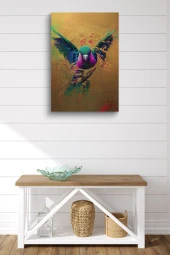 Başak Detaylı Kuş Renkli Yağlı Kanvas Tablo thumbnail 2