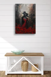 Şapkalı Kadın ve Erkek Yağlı Kanvas Tablo thumbnail 2