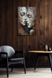 Taş Görünümlü İki İnsan Yağlı Kanvas Tablo thumbnail 5