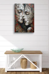 Taş Görünümlü İki İnsan Yağlı Kanvas Tablo thumbnail 1