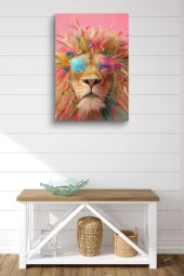 Hawaii Havasında Aslan Portre Yağlı Kanvas Tablo thumbnail 2