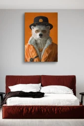 Turuncu Kıyafetli Kutup Ayısı Yağlı Kanvas Tablo thumbnail 3