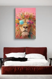 Hawaii Havasında Aslan Portre Yağlı Kanvas Tablo thumbnail 3