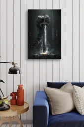 Kanat Detaylı Kılıç Yağlı Kanvas Tablo thumbnail 4